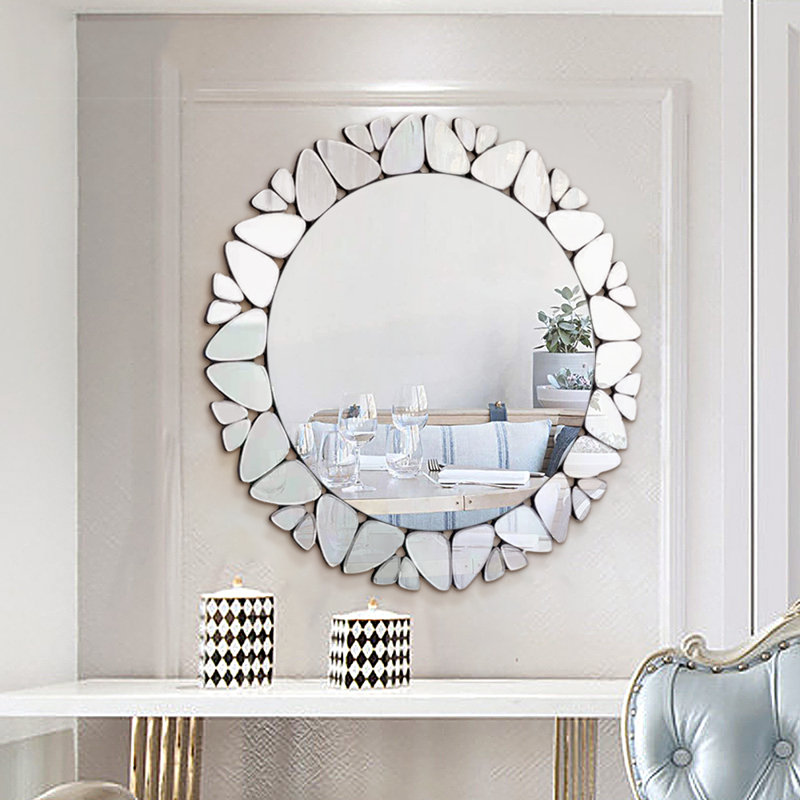 Ebern Designs Round Glass Wall Mirror Wayfair